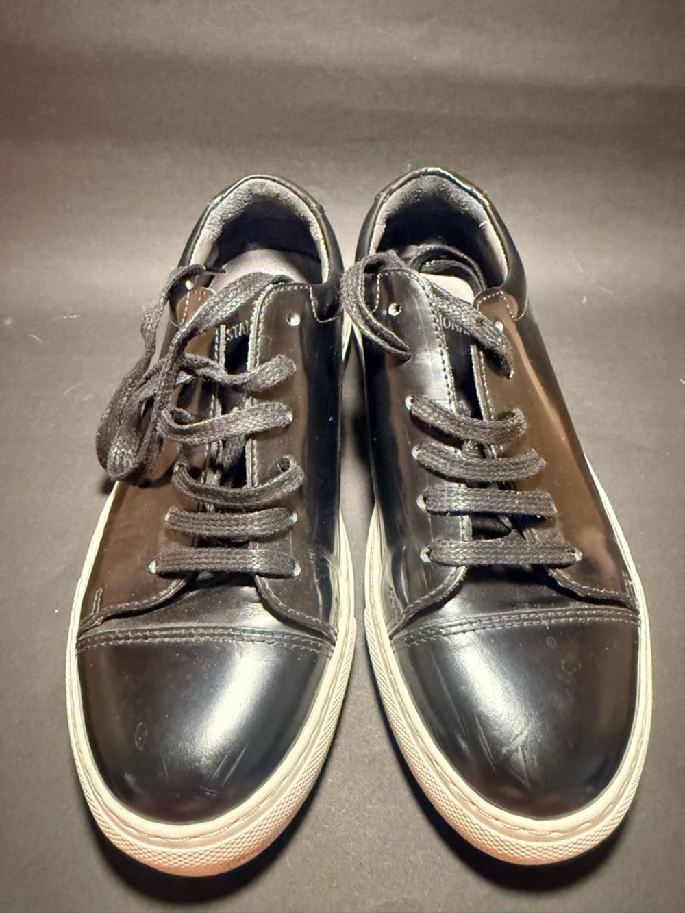 Black Leather Women's Sneakers